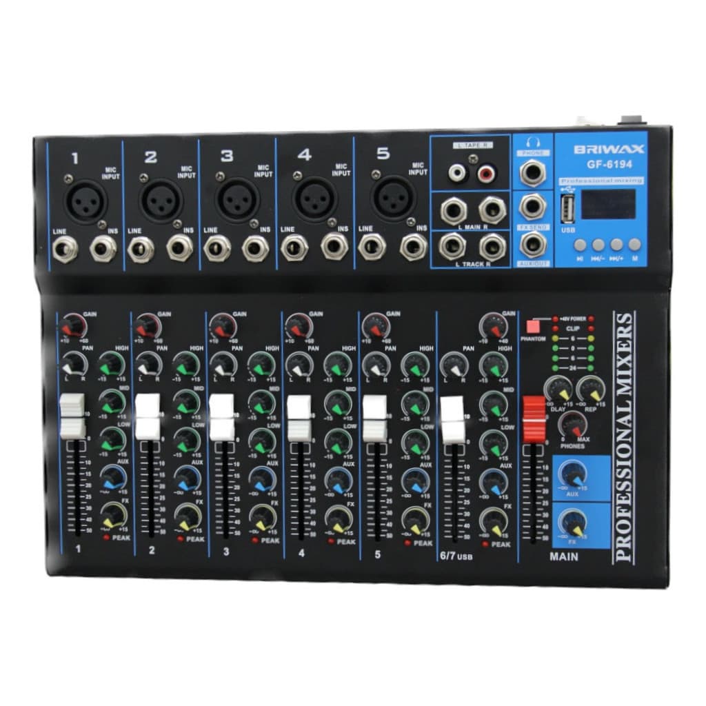 Console Mesa De Som 7 Canais Misturador Gf-6194 110/220