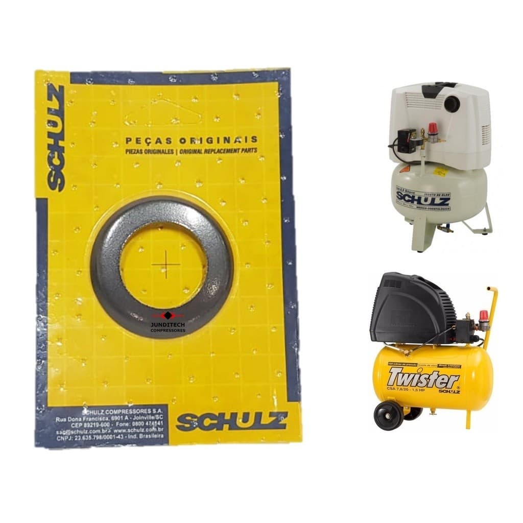 Anel De Pistão 50mm P/ Compressor Schulz Csa 7,5 - Csa 7,8 - CSA 6,5 Isento de óleo