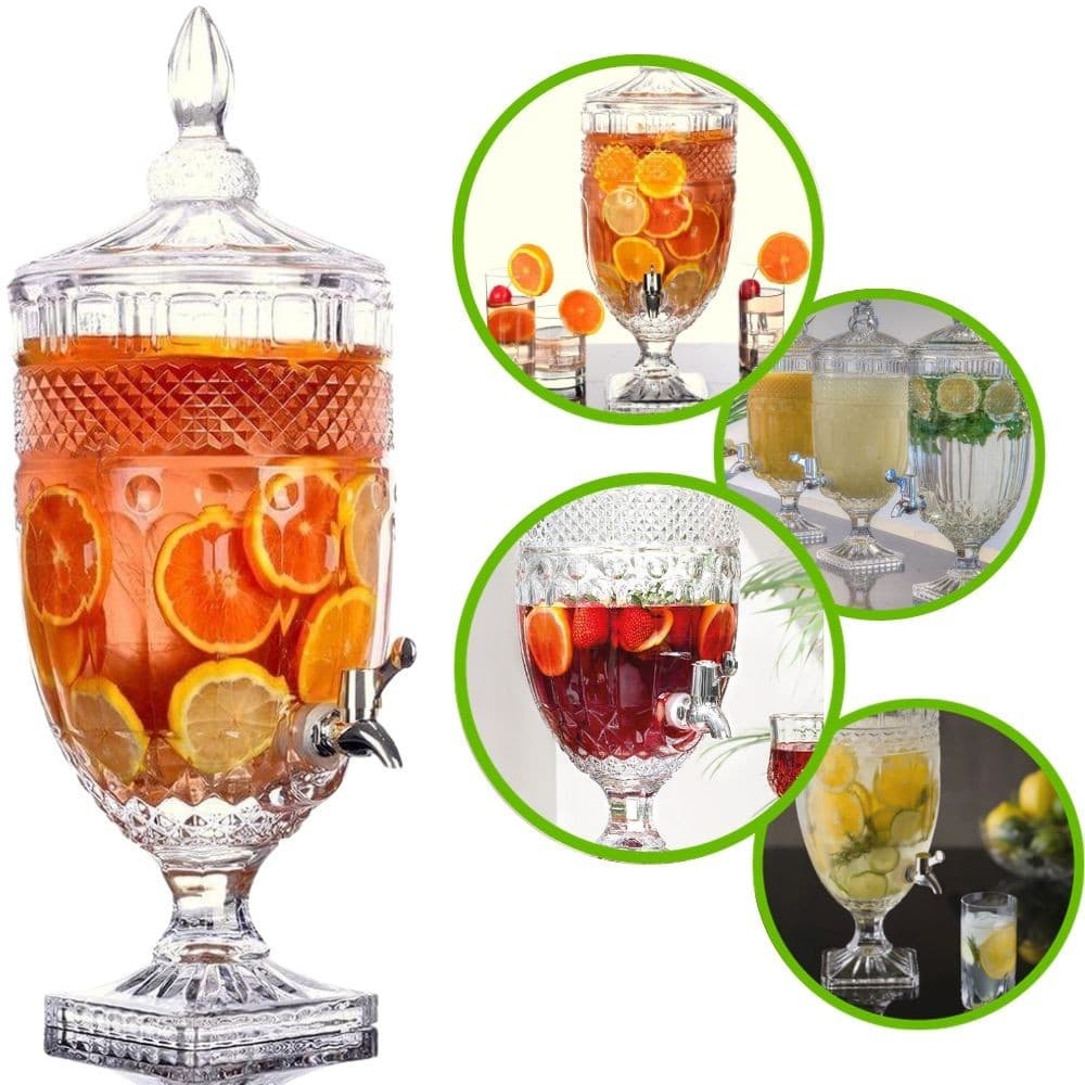 Suqueira Vidro Bebidas Sucos Água com Torneira 4,5 Litros