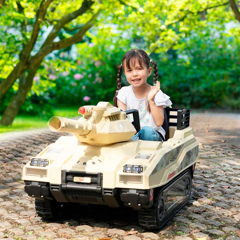 Mini Tanque de Guerra Carro Eletrico Infantil Motorizado 12v Controle Remoto para Criança 2 a 7 anos