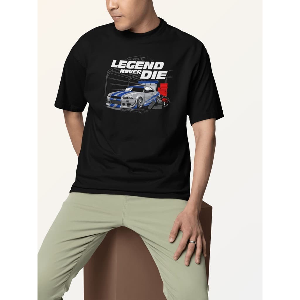 Camiseta Camisa Masculina Unissex  Streetwear Gola Redonda Estampa Grande - Car Carro Nissan GTR R34