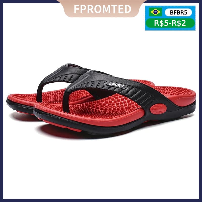 Chinelos De Massagem Para Homens Verão Respirável Sapatos De Praia Sandálias De Luxo Flip Flops Mais Tamanho Grande Masc