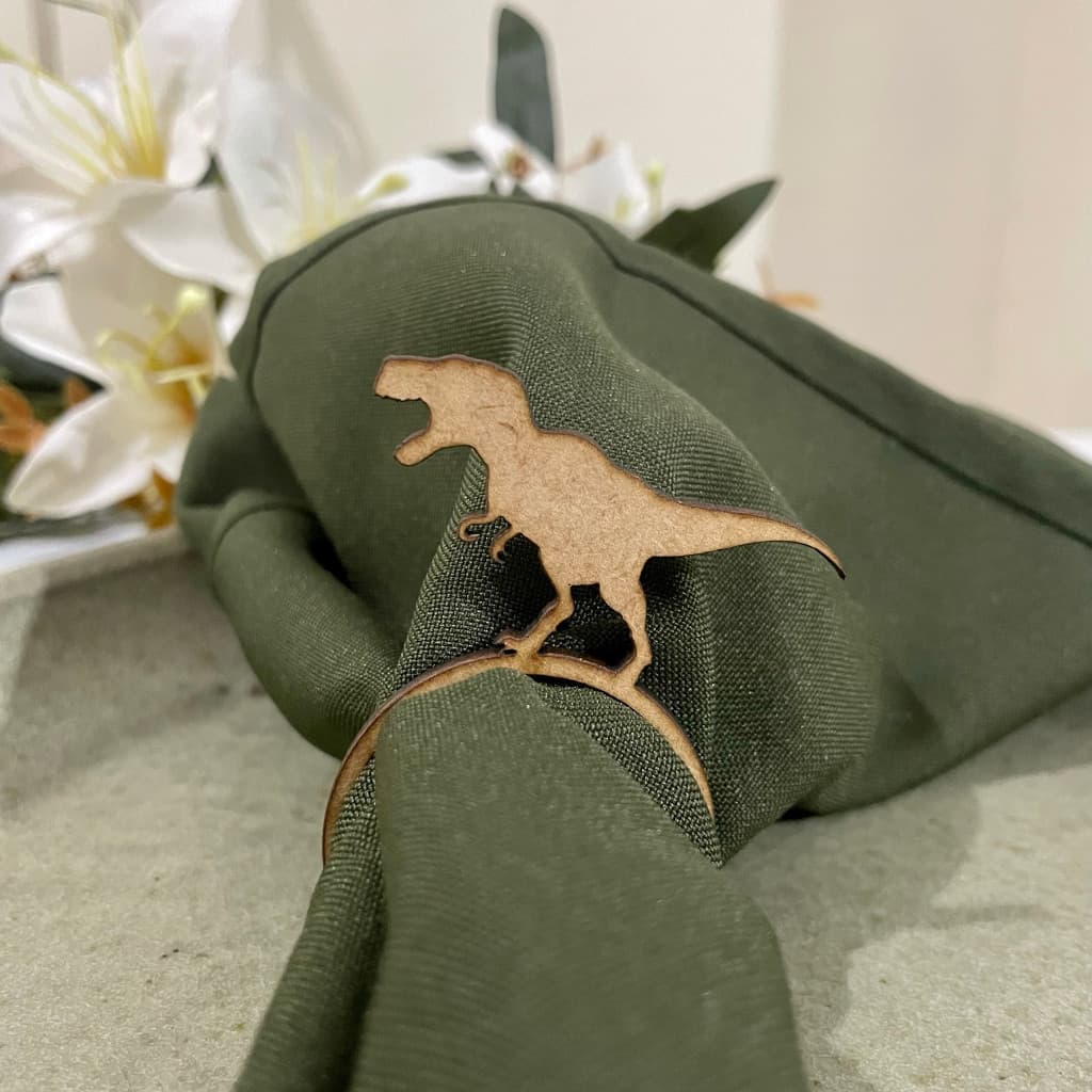 Kit 25 Porta Guardanapo MDF Cru T-Rex - Decoração e Artesanato
