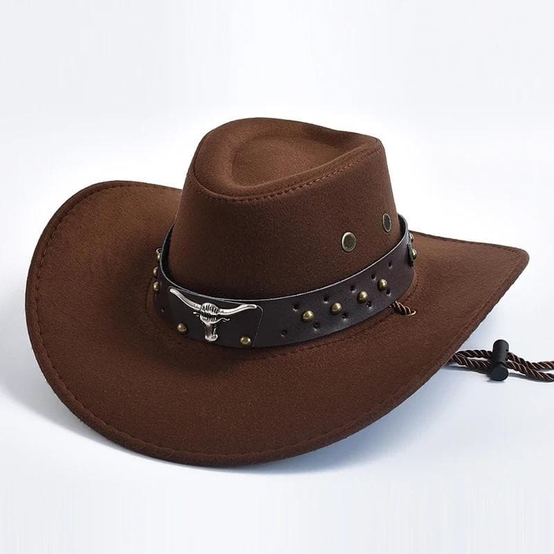 Nova Camurça Artificial Ocidental Cowboy Chapéus Vintage Grande Borda Cavalheiro Cowgirl Jazz Chapéu Feriados Festa Cosp