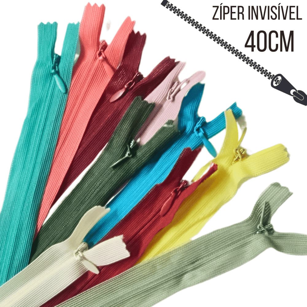 Zíper Invisível Tamanho 40 Cm 10unidades Nybc