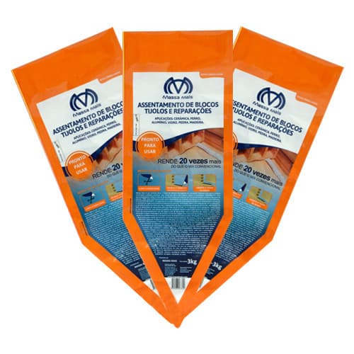 Kit 3 Packs Argamassa Polimérica Cola Blocos E Tijolos 3kg - Massa Mais