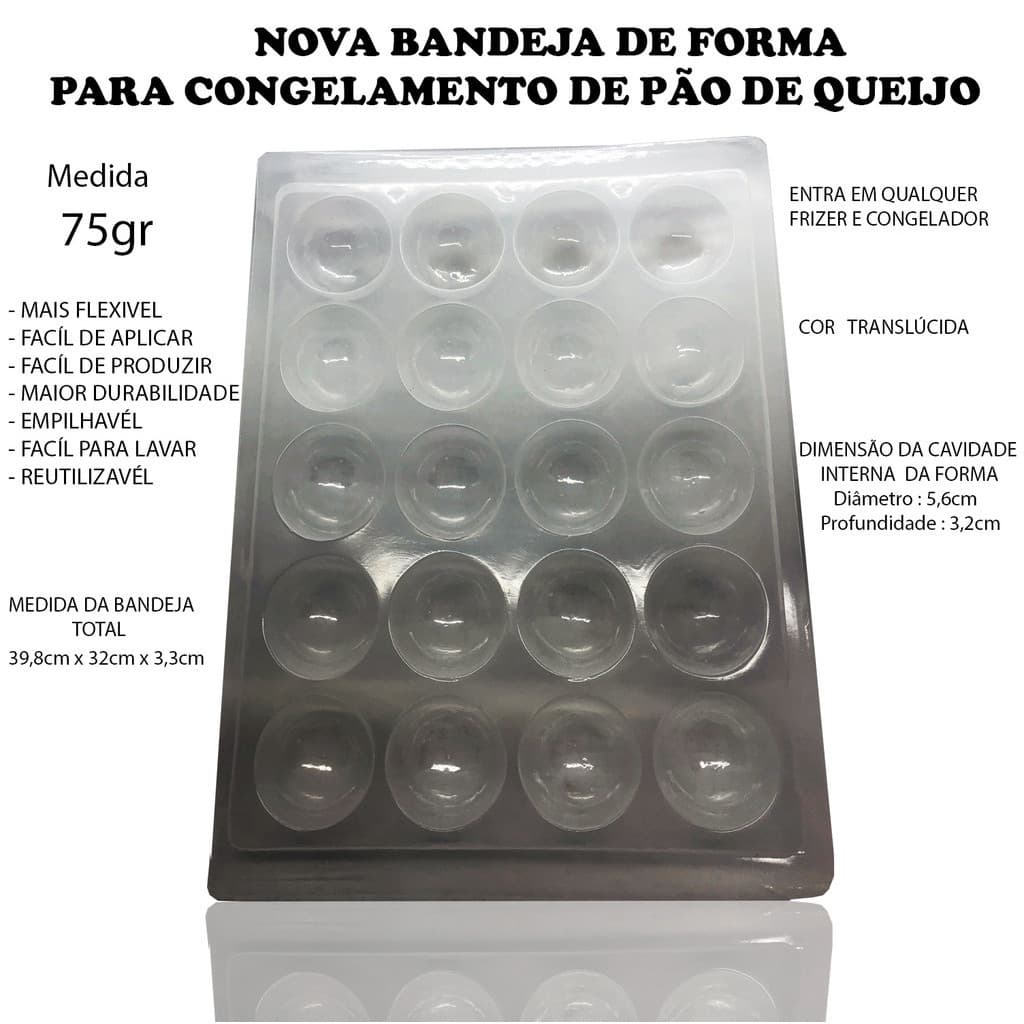 Forma Para Congelamento De Pão De Queijo 75gr - 1 unid