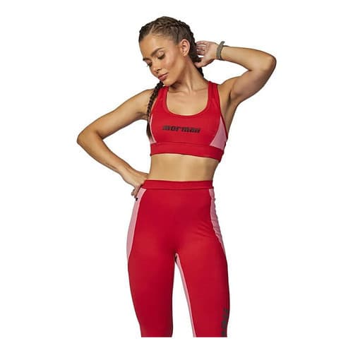 Calça Legging Mormaii Vermelha com Recortes – Cintura Alta e Proteção UV50+ para Treinos