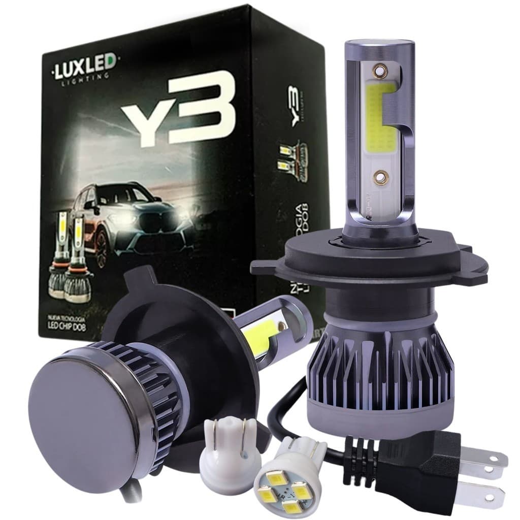 Par Kit Lâmpadas Led Super Branca H4 6000k Farol Alto Baixo