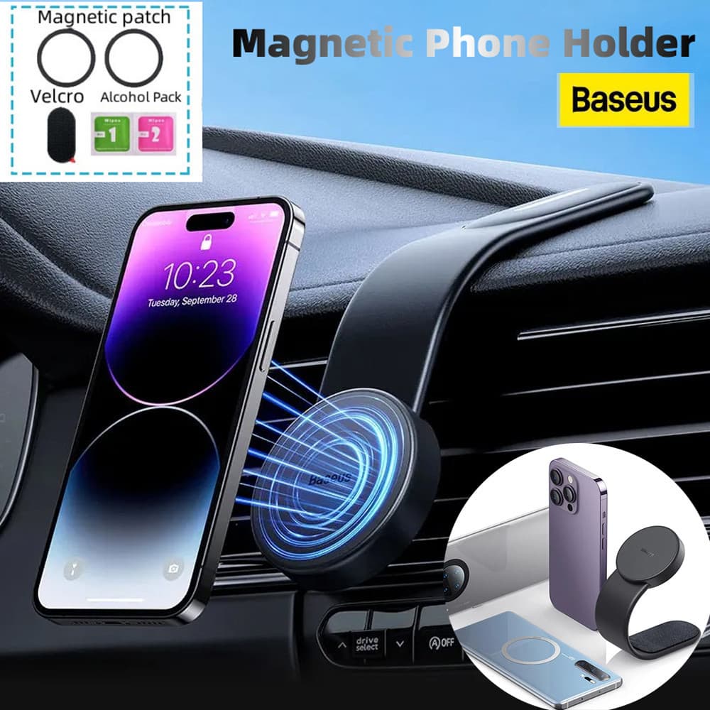 Suporte De Telefone Baseus Magnético Para Carro Dobrável Iphone 12 13 14 Pro Max Samsung S23