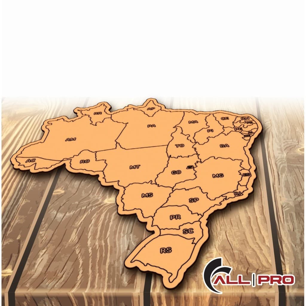 Quebra-cabeças Mapa Estados Brasil Pedagógico Montessori Mdf