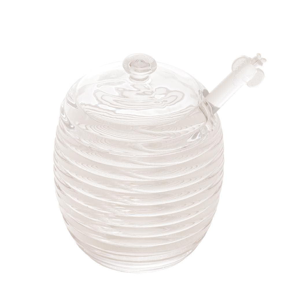 Açucareiro Colmeia 210ml Cristal C/ Colher Lyor 11x8cm