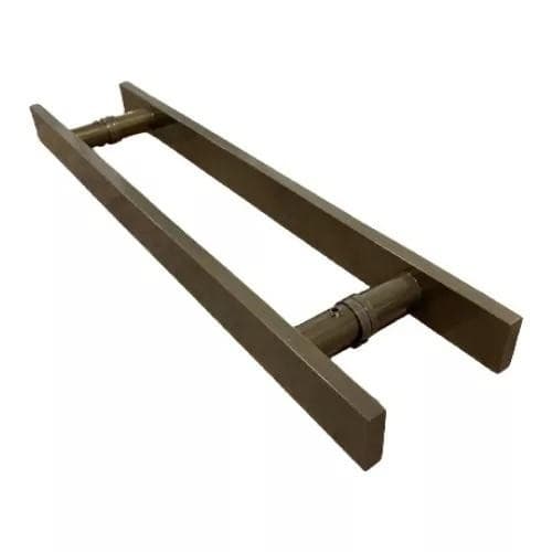 Puxador Bronze 1002 (Claro) 30cm (20cm Entre Furos) Barra Chata Porta Vidro Madeira Portão