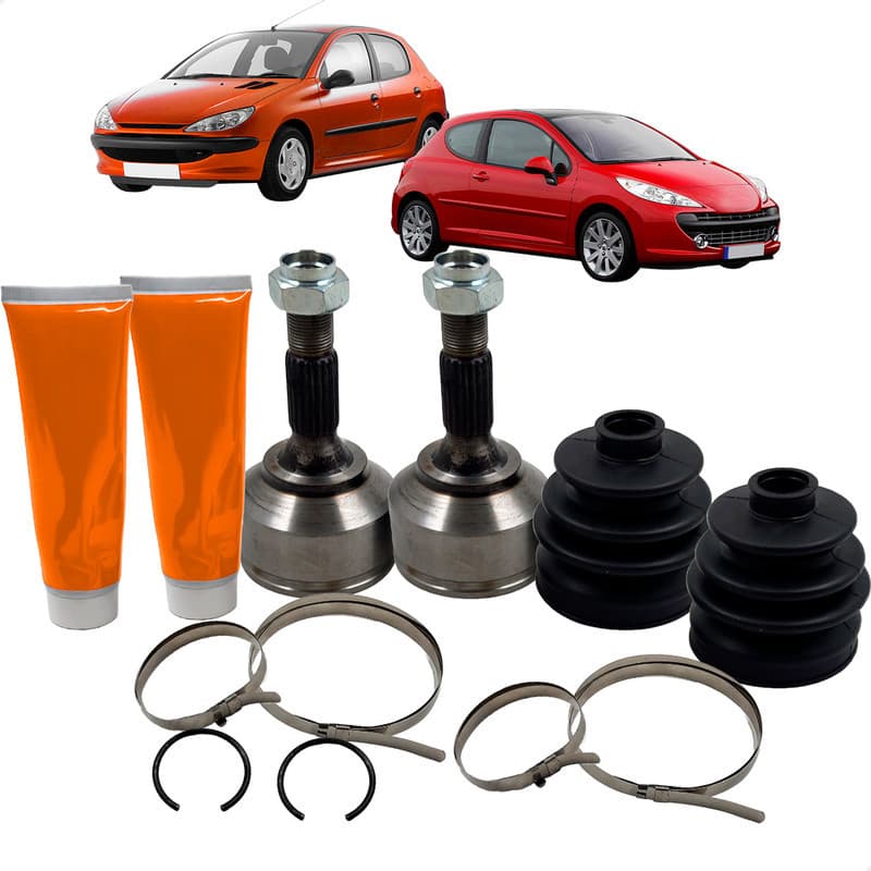 Par Junta Homocinetica Peugeot 206 207 2001 Até 2014 Manual 21x22 Dentes com Trava na Homocinética