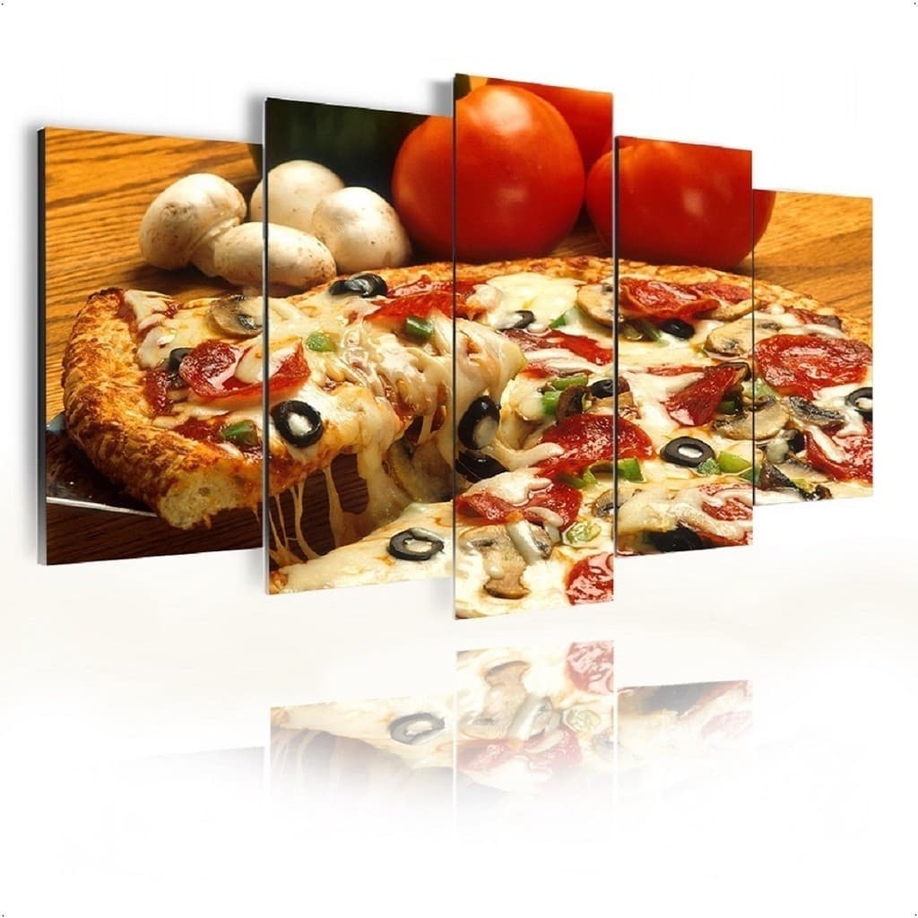 Quadro Mosaico Pizza Portuguesa 5pçs