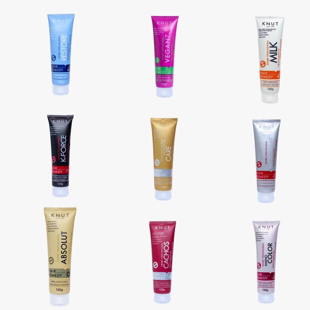 Hair Remedy Knut (Milk Absolut K-Force Amino Color Pure Care Restore Cachos Vegan7 Cristal Nutricelular)