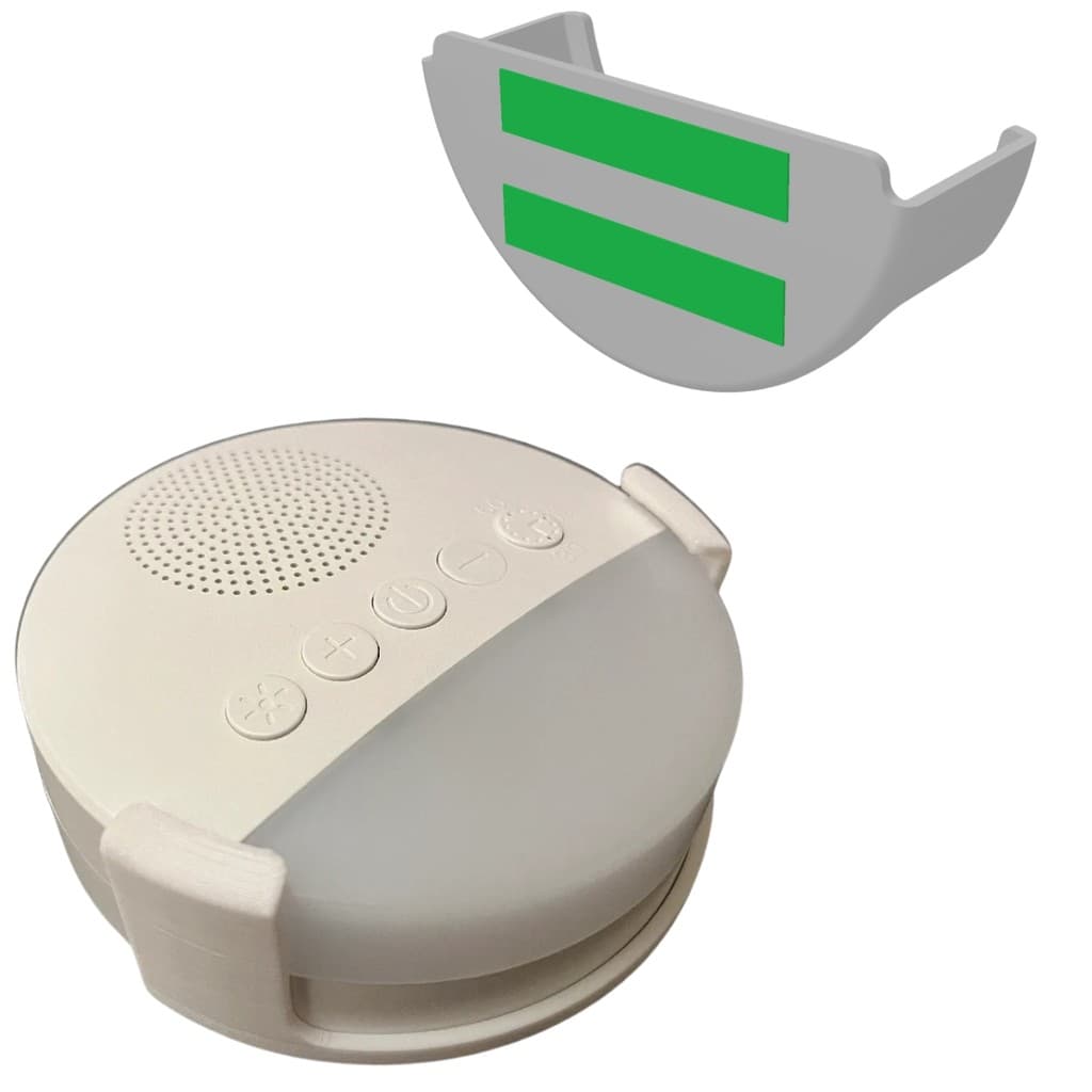Suporte de Berço ou Parede Para Aparelho de Ruido Branco Bebe Portatil Maquina Universal - Fita Dupla Face Instalada