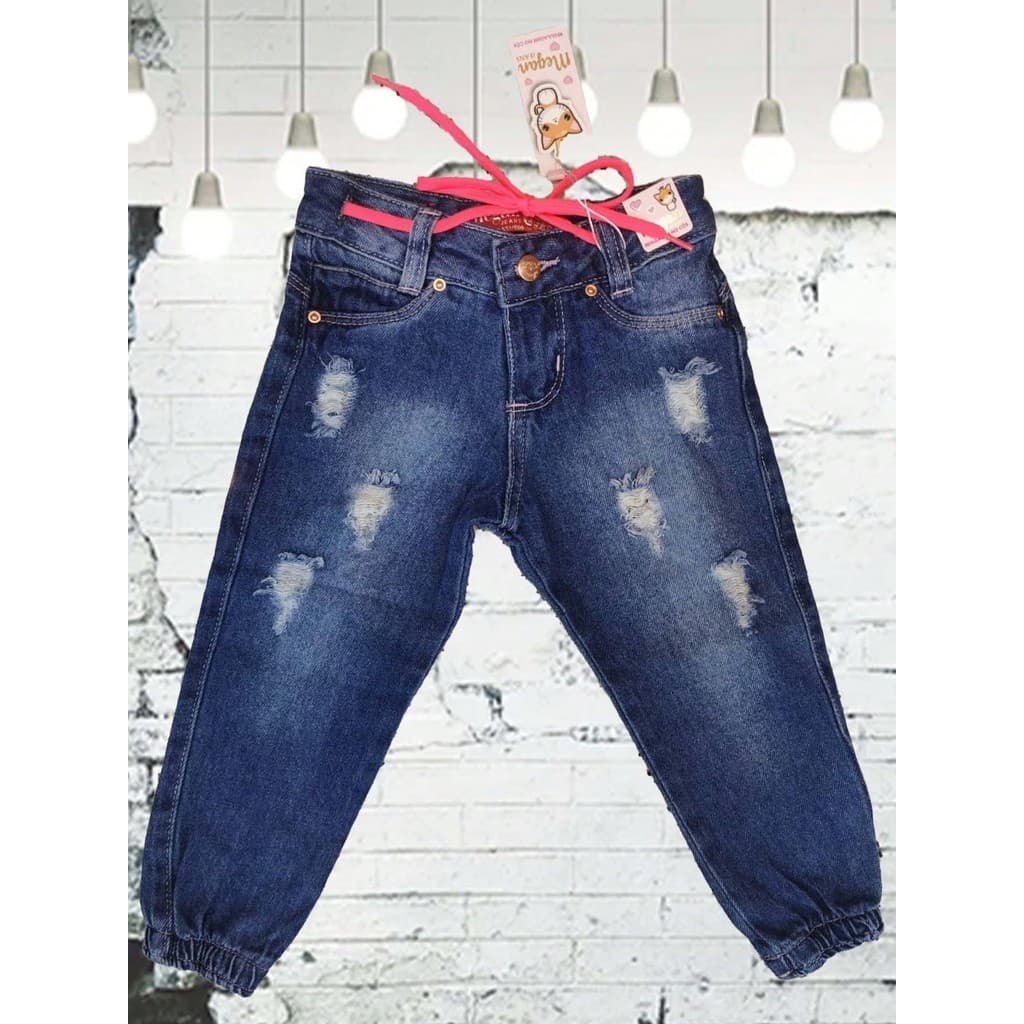 Calça Jeans Infantil Menina Preta Tamanho 1 2 3