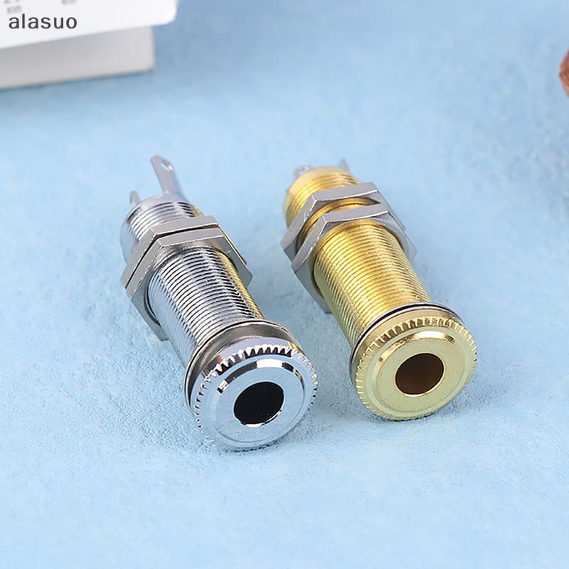 [alasuo] Baixo De Guitarra Elétrica 6,35mm Tomada Estéreo De 1/4 De Polegada Saída Jacks Plug De Latão Reto Estilo Tubo Jack Anti-Ruído [BR]