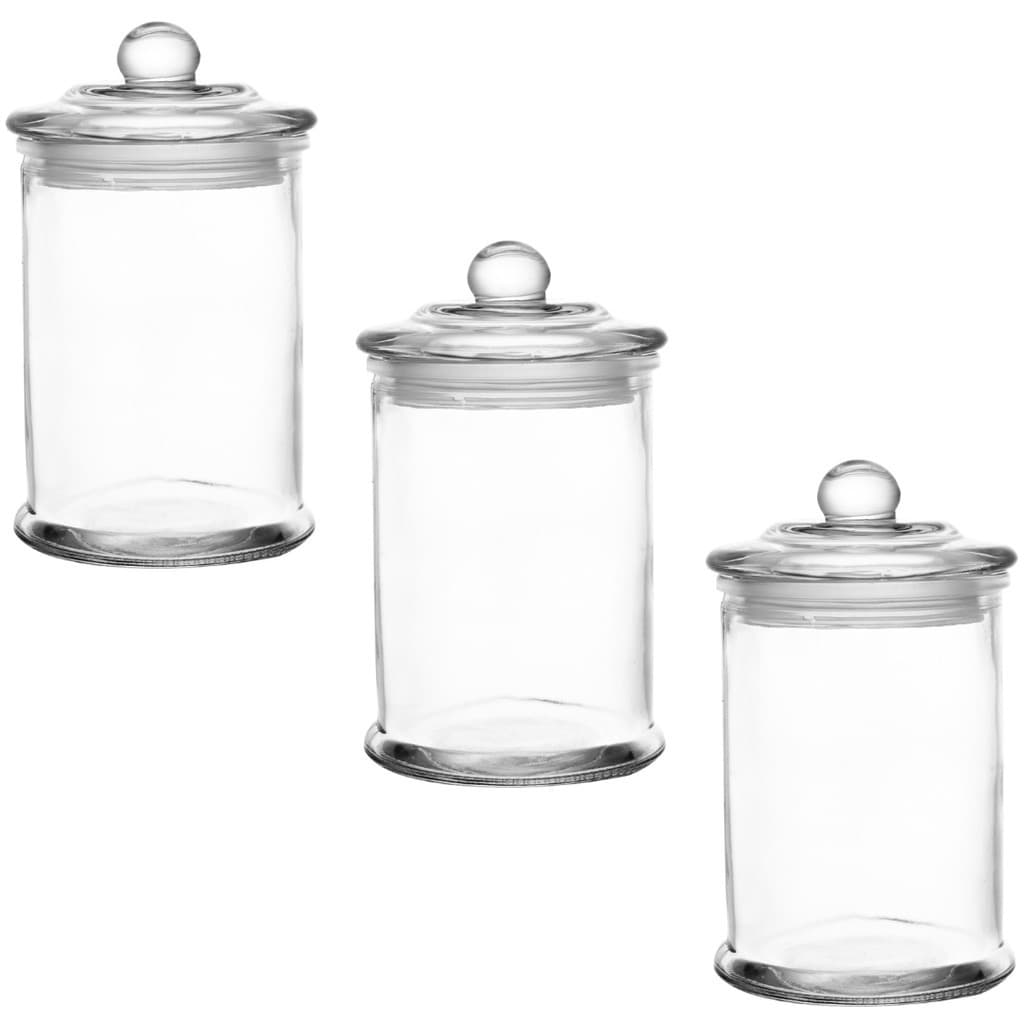 Jogo 3 Potes De Vidro Herméticos Redondo 300ml Arena Lyor