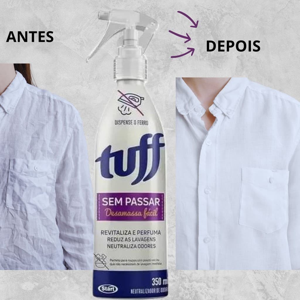 Passa Facil Tuff 350ml Não Precisa De Ferro Para Desamassar Uso Diário Viagens Diversos Cheiroso