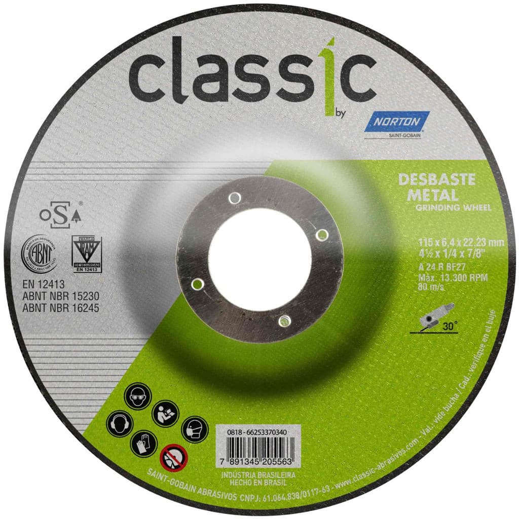DISCO ABRASIVO DE DESBASTE 115,0X6,4X22,23BDA600 CLASSIC NORTON
