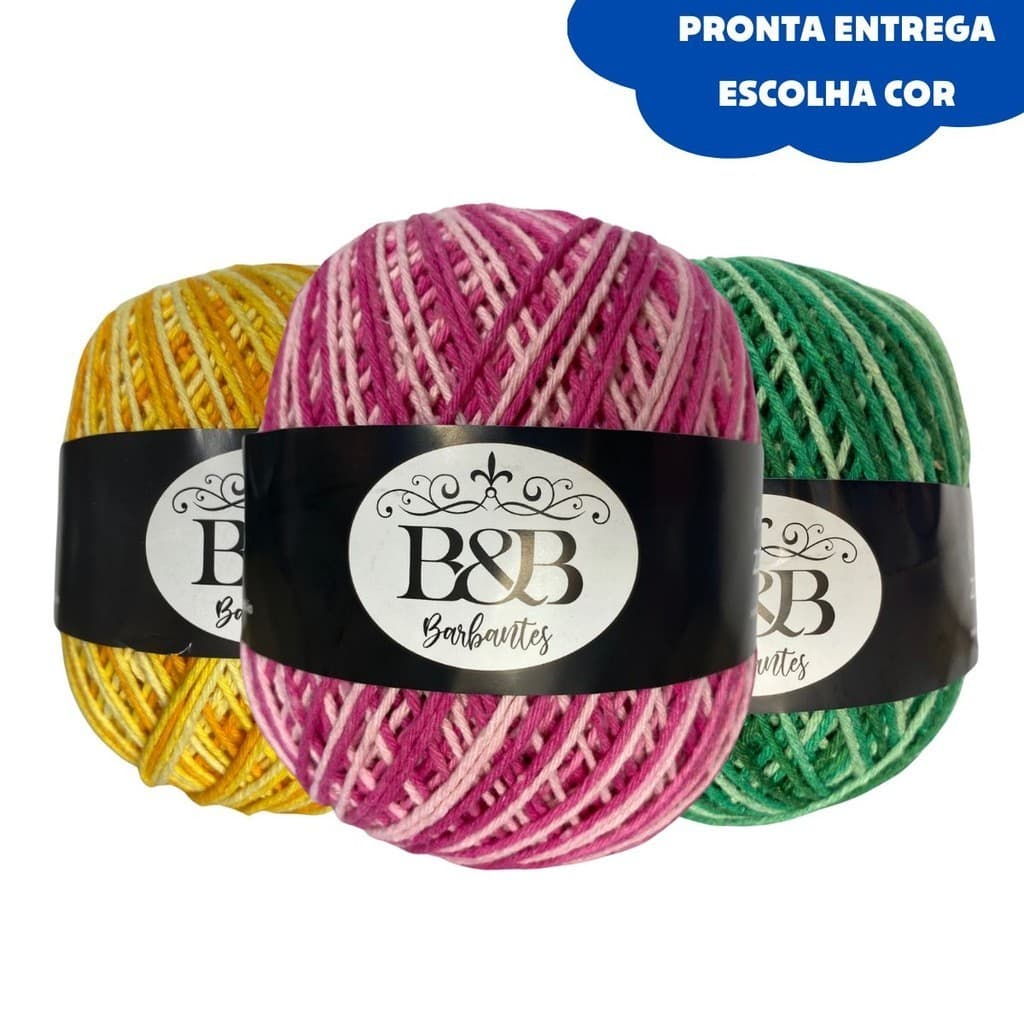 Barbante B&B Fio 6 200g Degradê 226 metros - Flores / Multicolor - LINDAS CORES