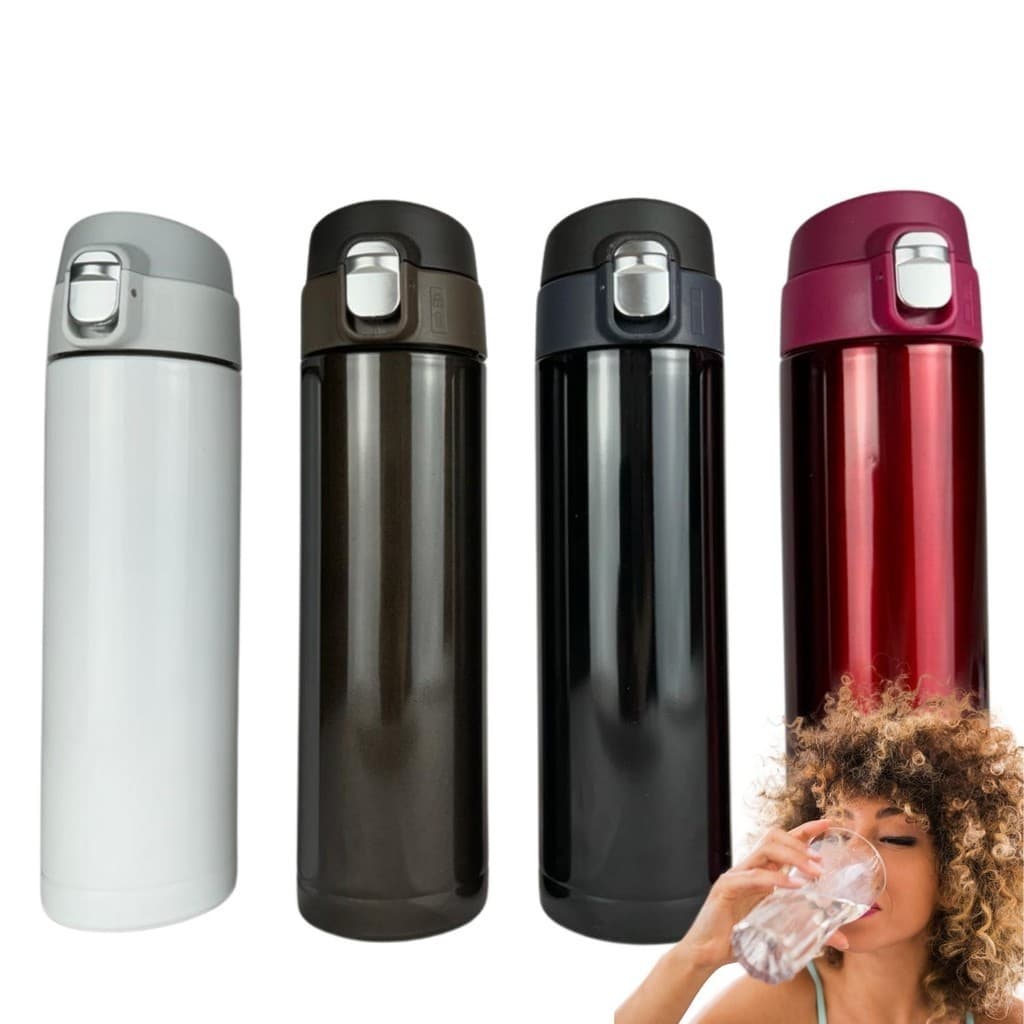 Garrafa Térmica Inox 400ml Para Academia Esporte Camping Quente e Frio Isolamento Duplo