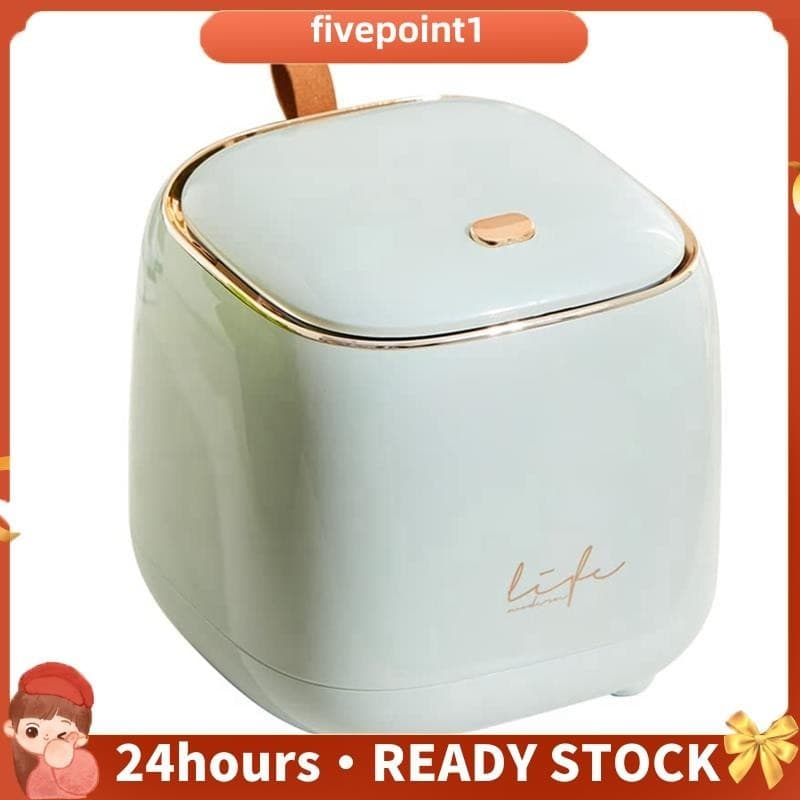 Lixeira De Bancada Can , Waste Lata Com Tampa Tipo Prensa , 0,5 Gallon/1,5 Litro Cesto De Lixo , Verde Claro Fácil De Usar