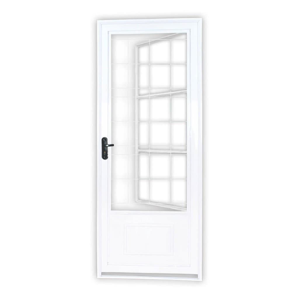 Porta de Aço Postigo 215x85cm com Grade Quadrada Minas Sul MGM Esquerda