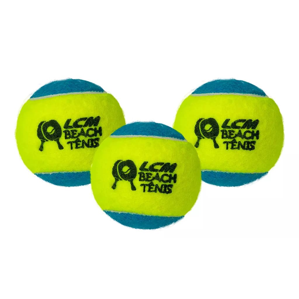 KIT com 3 Bolas Beach Tennis Bolinha Tênis Praia LCM AZUL