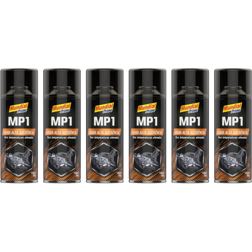 6 Graxa Alta Aderência Spray Resiste Água Temperatura Borrachas Roldana Correntes Vibrações Proteges
