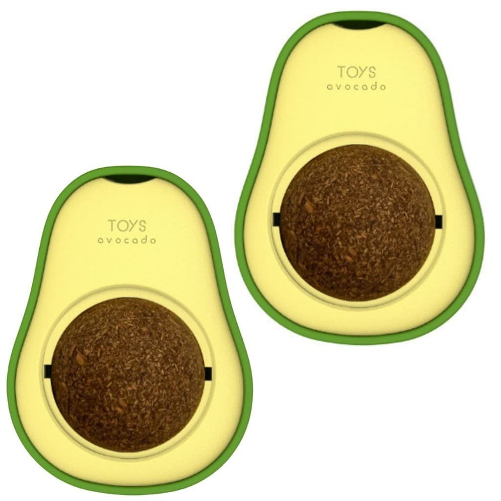 Kit 2 Abacate Catnip Brinquedo de Gato Pet Interativo Divertido Cola na Parede Erva