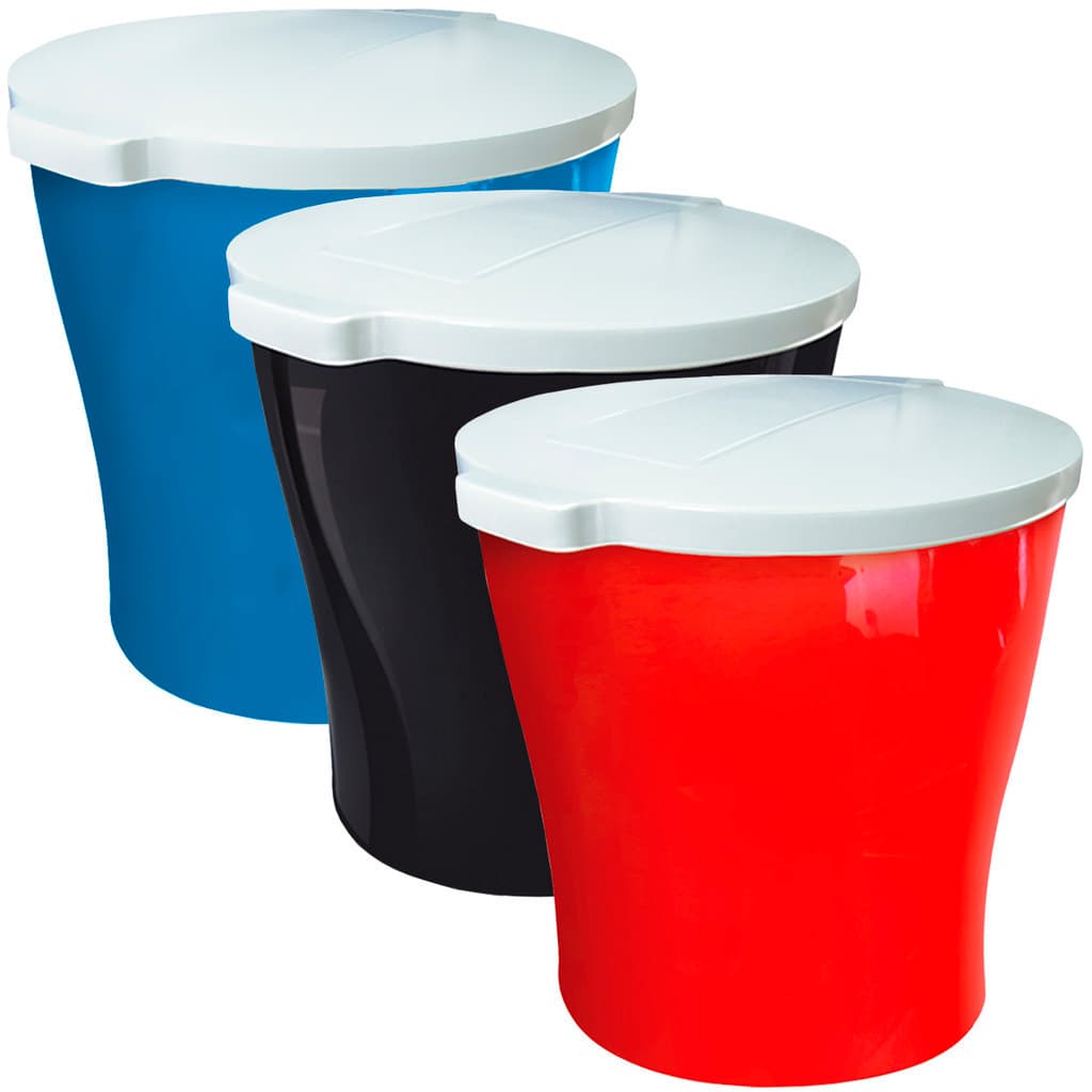 Container Canister 15Kg Tampa Protege Conserva Anti Formiga Porta Ração Redondo Plástico Furacão Pet