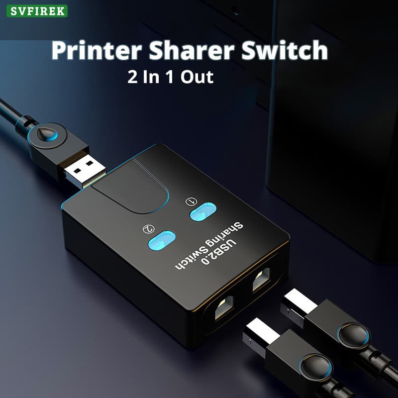 Interruptor Compartilhador De Impressão USB 2 Em 1 Para Fora Divisor De Impressora Automática Scanner Plotter USB2.0 Swi