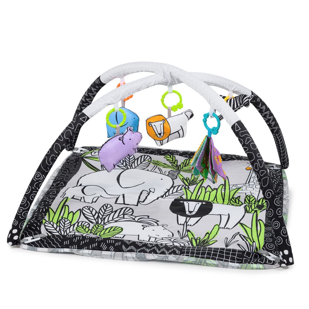 Tapete De Atividade Infantil Com Bolinhas Selva Leão Zebra