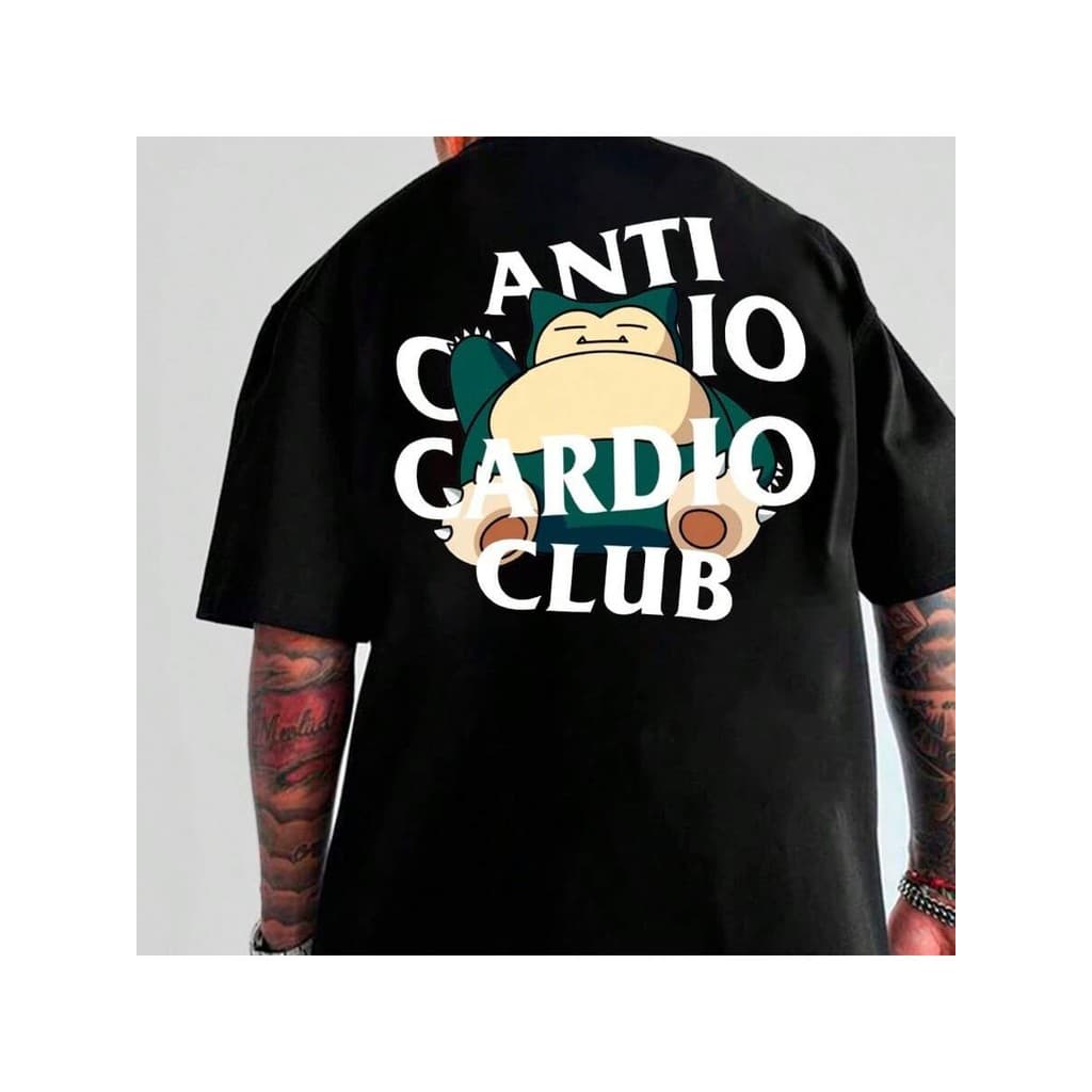 Camiseta Oversized Streetwear Anti Cardio Club Slogan Camiseta Academia Manga Curta