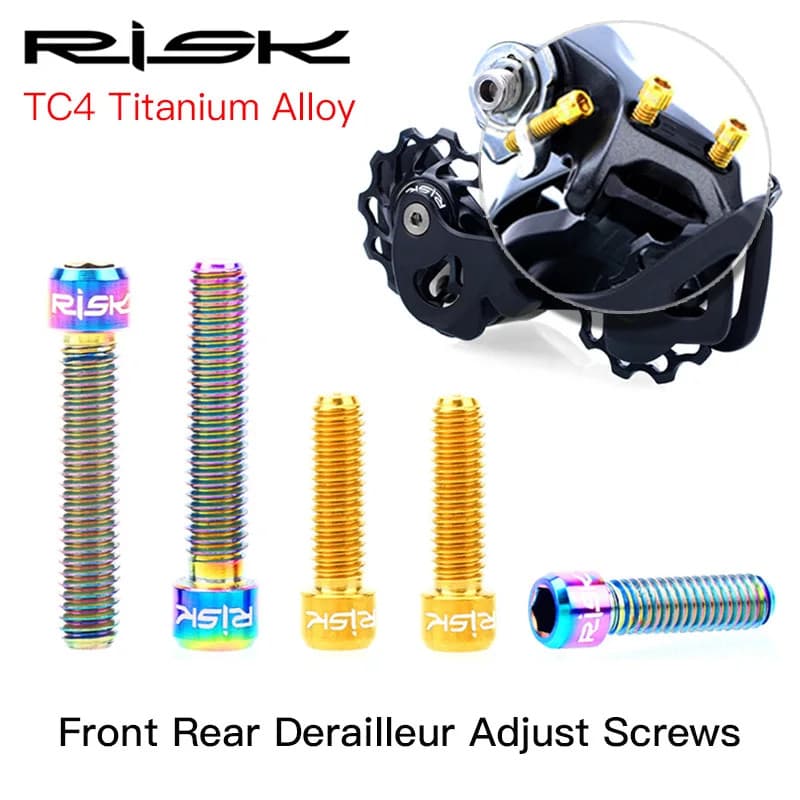 Risco M4 * 13.5mm M4x20mm Desviador De Bicicleta Ajustar Parafusos TC4 De Liga De Titânio Para MTB Mountain Bike Caixa D