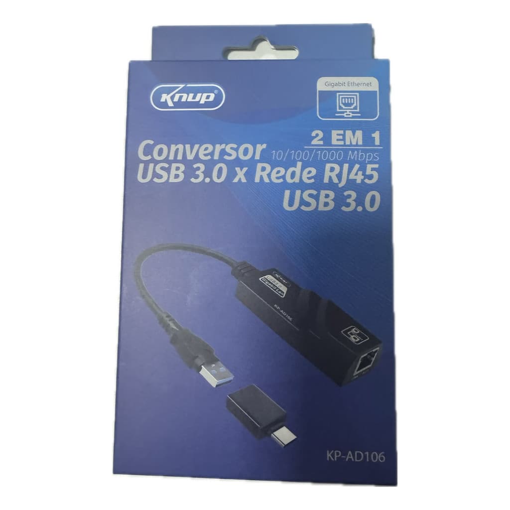 Adaptador De Usb Para Rede Lan Gigabit 10/100/1000 Knup