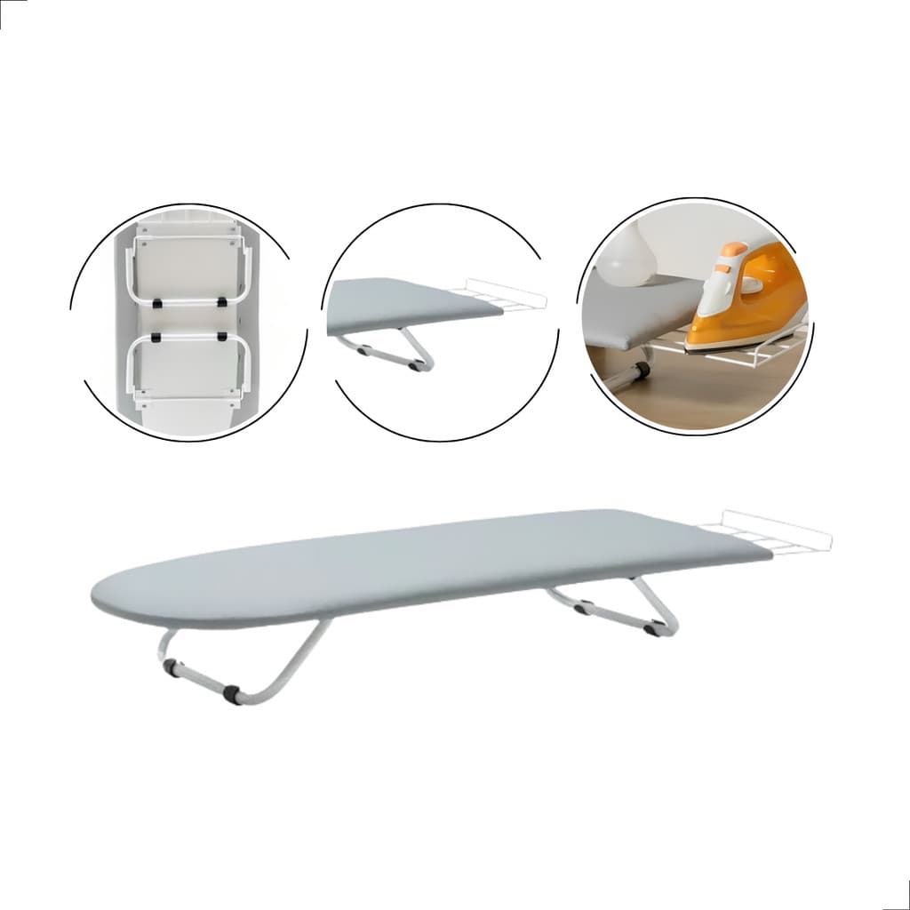 Mesa Tabua De Passar Roupa Branco Passadeira Portátil Em Aço Carbono Extra Forte Reforçada Com Porta Ferro