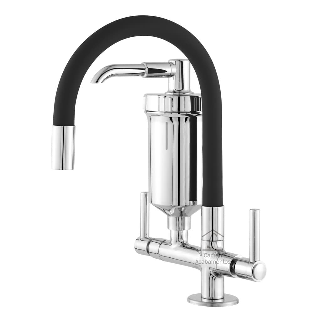 Torneira Cozinha Bancada Com Filtro ABS Flexível Preta