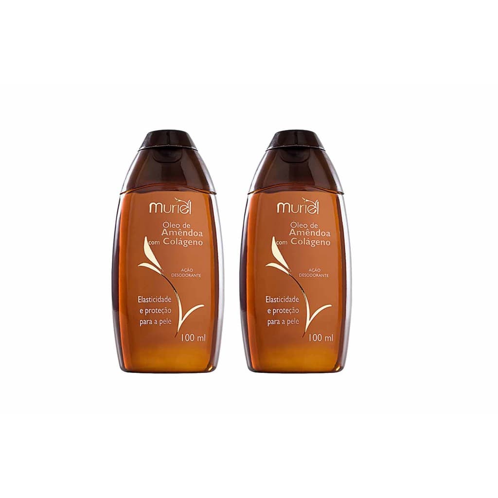 kIT COM 2 ÓLEOS CORPORAIS AMÊNDOAS COM COLAGÊNO 100ML MURIEL