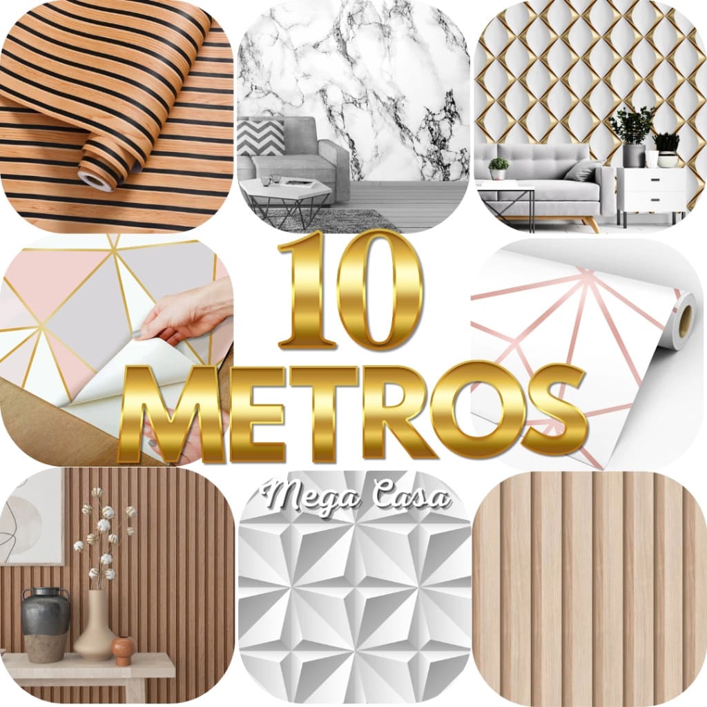 Papel de Parede Modelo 3D 10 METROS x 45CM Adesivo Autocolante
