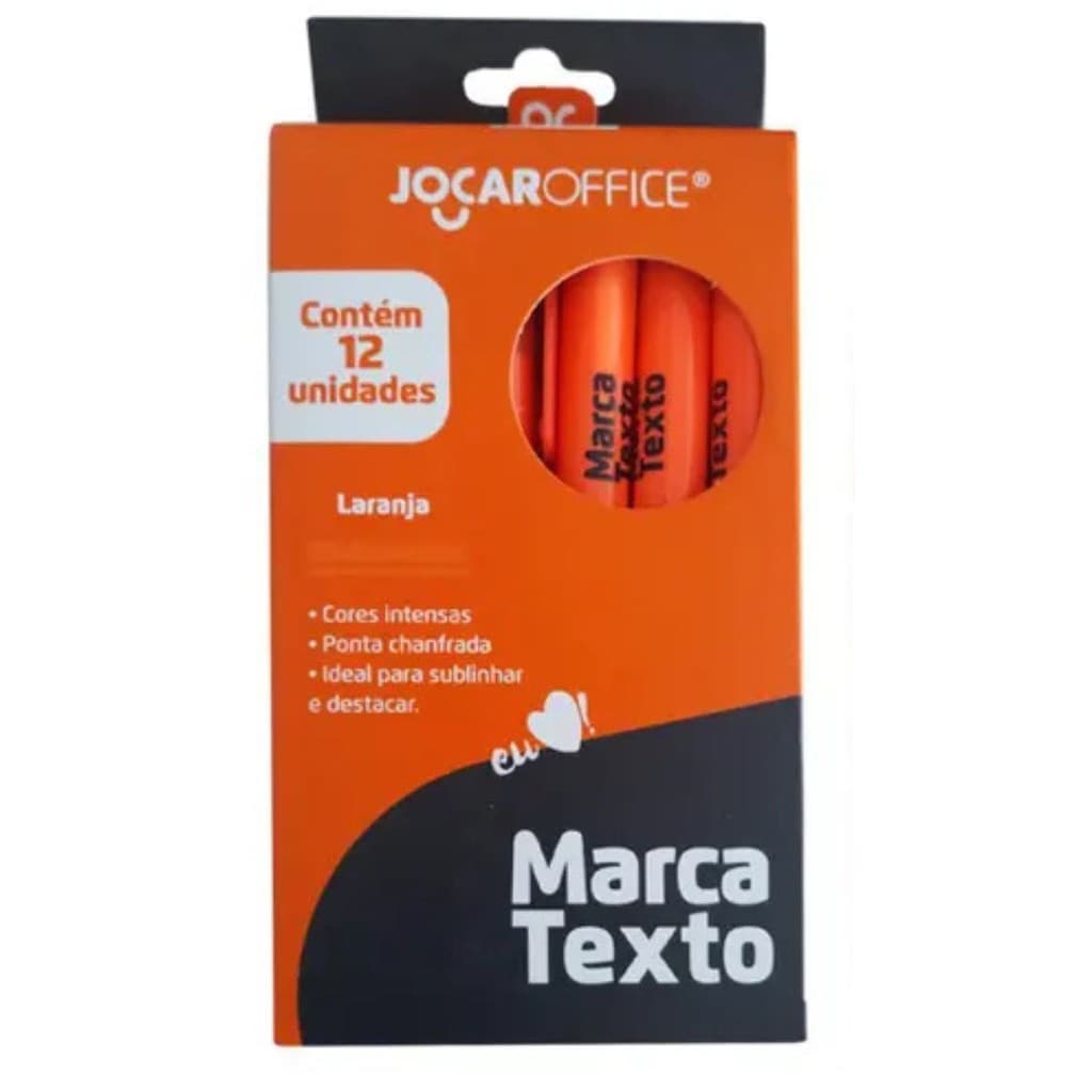 CANETA MARCA TEXTO COR LARANJA FLUORESCENTE CX 12 UNIDADES NEON - LEONORA