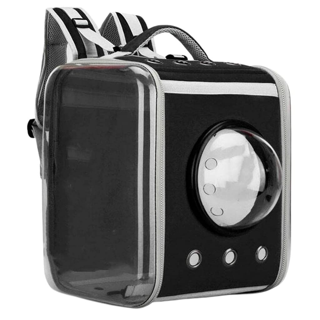 Mochila para Transporte de Pet Cachorro Gato Visor e Ventilação - Preto