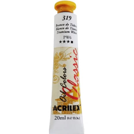 TINTA À OLEO 319 BRANCO DE TITÂNIO 20ML ACRILEX