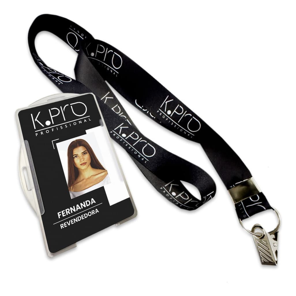 03 Crachás + Cordão Personalizado + Porta Crachá + Arte