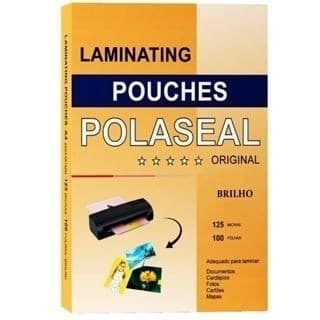 Polaseal Plástico A4 100 Folhas Para Plastificação 0,10 250 Micras Com Brilho