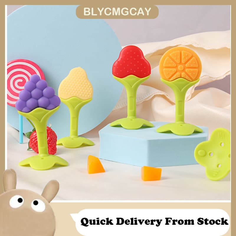 Mordedor De Frutas Para Bebês Silicone De Grau Alimentício Acalmar O Recém-Nascido Brinquedo De Mastigar Em Estoque