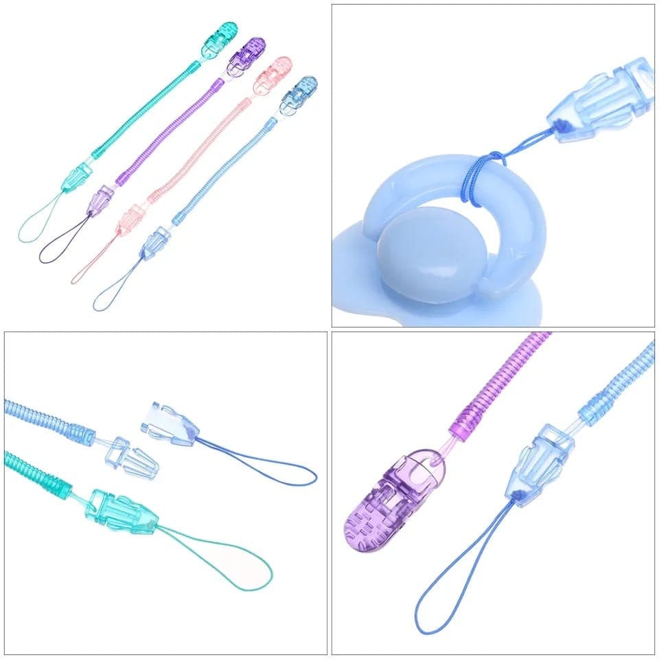 Prendedor de chupeta bebê universal protetor elastico que estica contra sujeiras com grampo